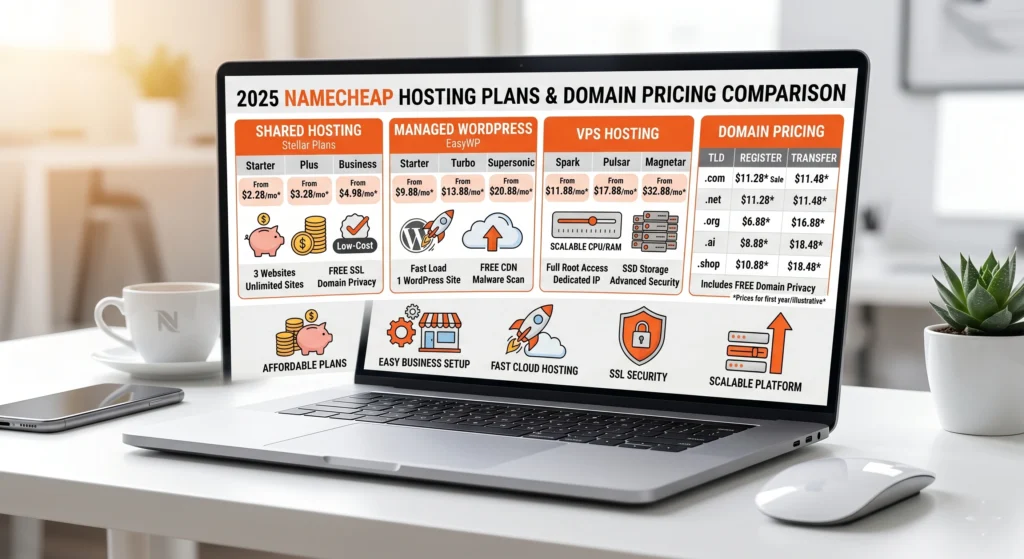 Namecheap hosting pricing and plans comparison for 2025