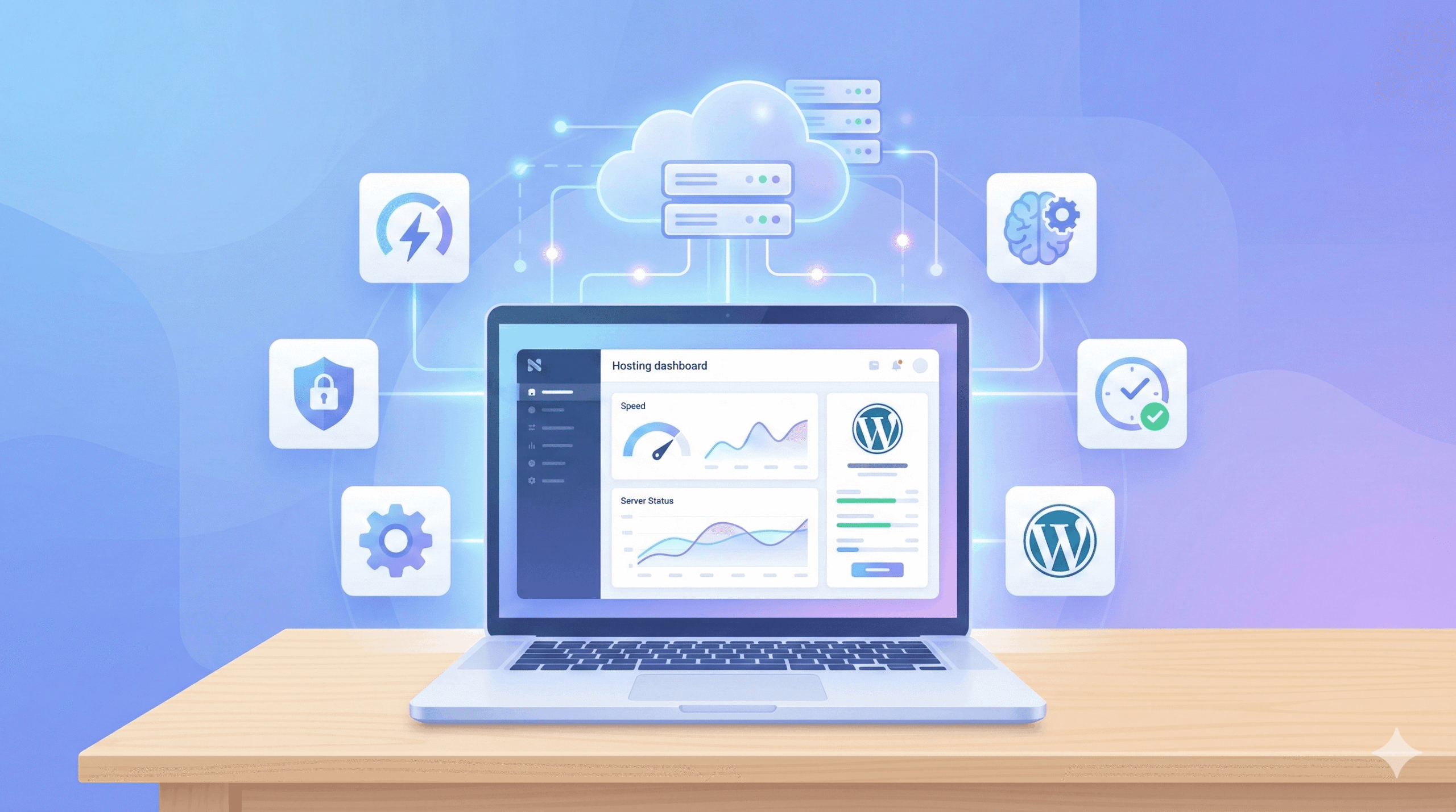 Key features of Hostinger web hosting including fast performance, AI tools, and secure cloud servers