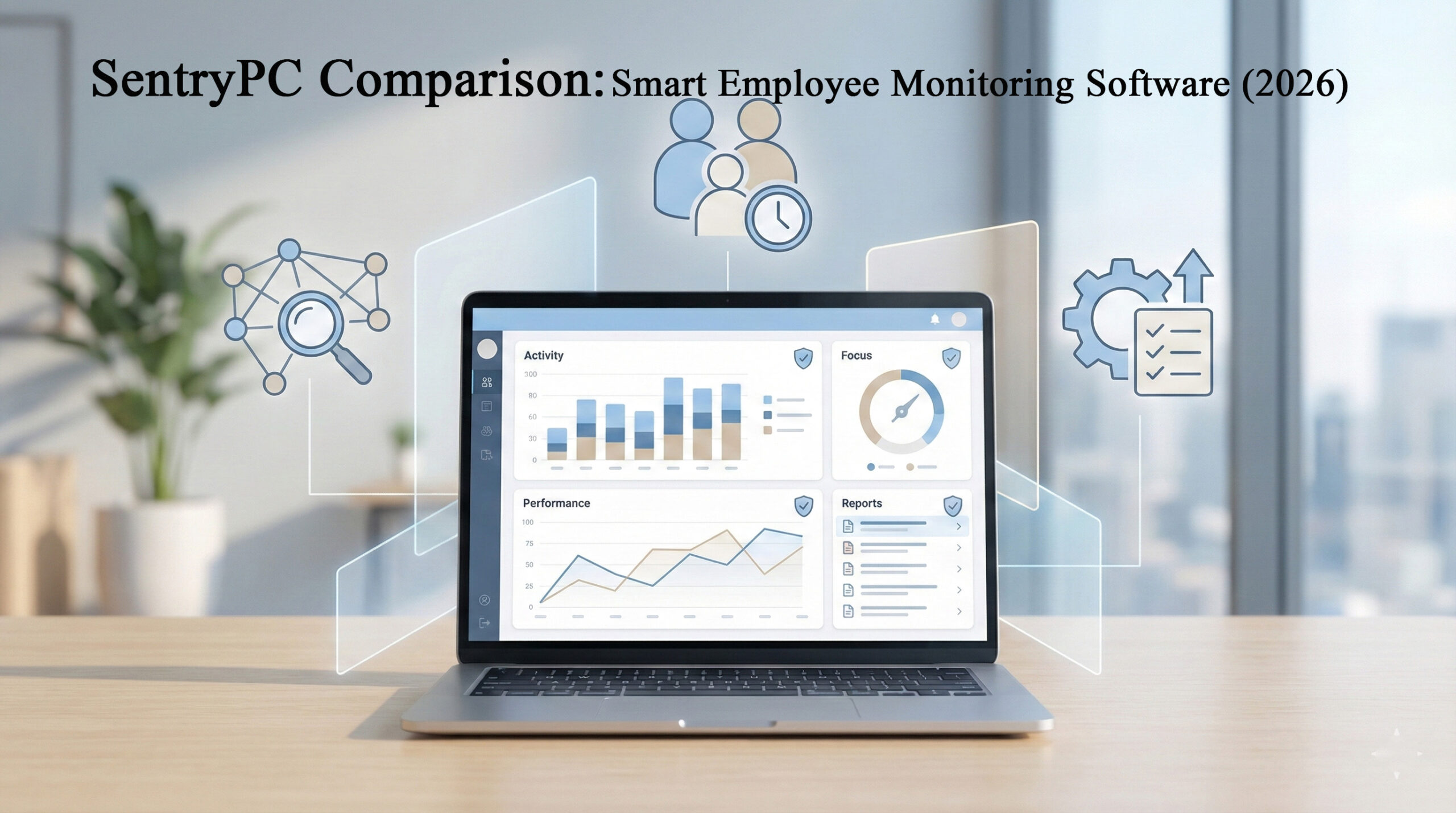 SentryPC comparison showing employee monitoring and productivity tracking software features