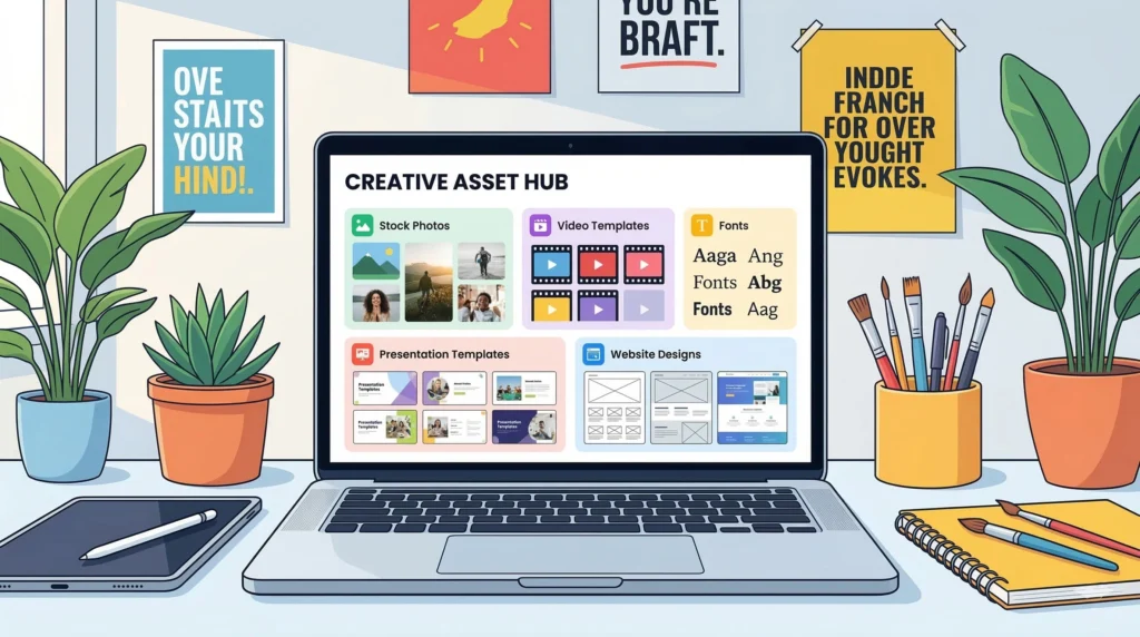 Envato Elements creative assets library with templates photos fonts and videos