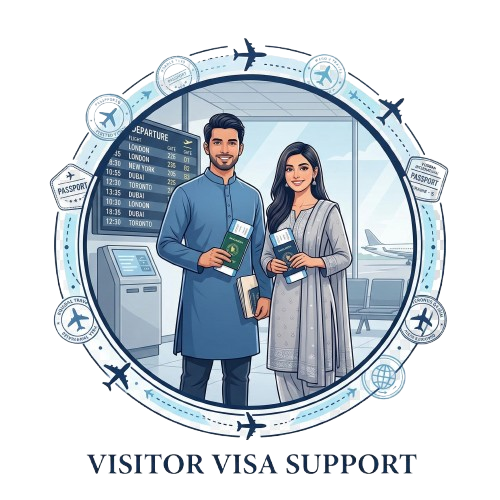 Visitor visa support service helping people prepare travel documents and passports for international visits