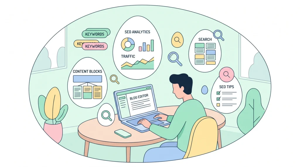 Blog content creation and SEO writing workspace