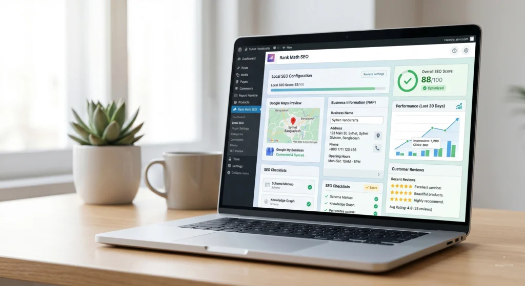 Rank Math SEO local business optimization with local SEO settings