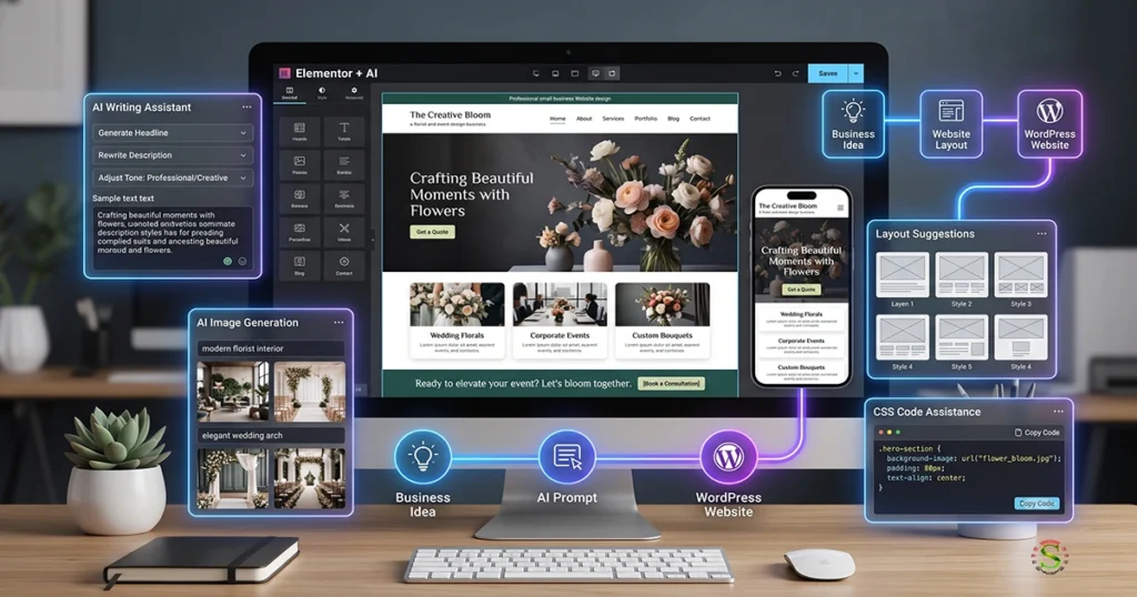 Best Design Tools for Content Creators in 2026 Elementor AI website builder interface